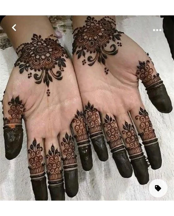 Soft Bead Finger Mehndi Design Structure